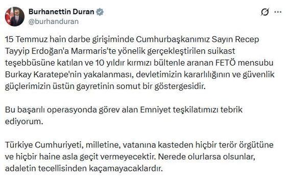 İletişim Başkanı Duran: Türkiye Cumhuriyeti, hiçbir haine geçit vermeyecektir