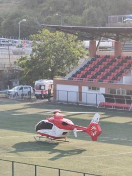 Vücudu yanan bebek ambulans helikopterle Ankara'ya sevk edildi