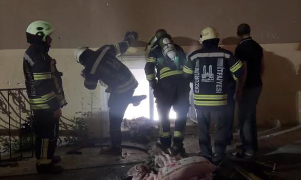 Erzurum’da bir binanın bodrum katında yangın: 6 kişi dumandan etkilendi