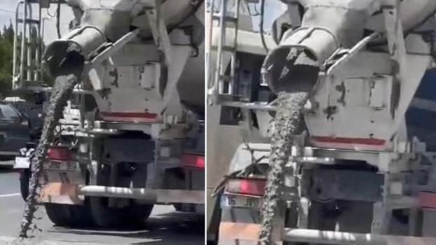 Sultangazi'de yola beton döken mikser trafikten men edildi