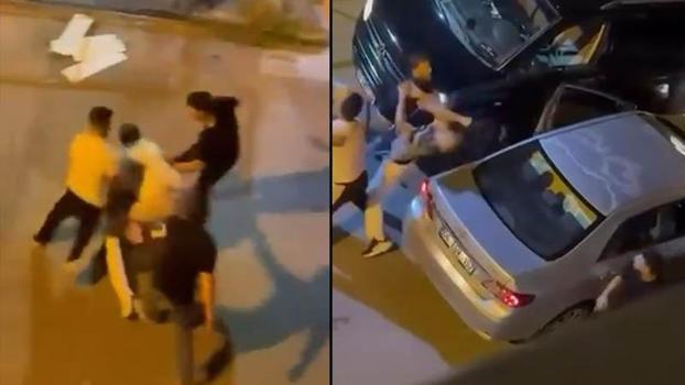 Çekmeköy'de sürücülerin tekmeli yumruklu yol verme kavgası kamerada
