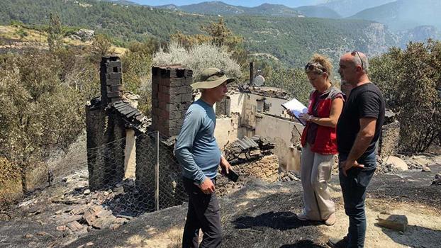 Muğla’da yangından etkilenen üreticiler için hasar tespit çalışmaları sürüyor