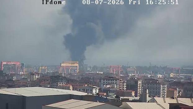 Tuzla'da inşaat şantiyesinde işçi konteynerinde yangın