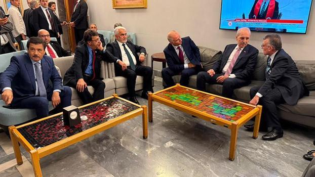 TBMM Başkanı Kurtulmuş, iktidar ve muhalefet kulislerini ziyaret etti
