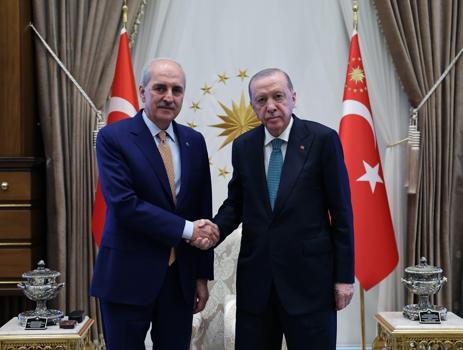 Cumhurbaşkanı Erdoğan, TBMM Başkanı Kurtulmuş'u kabul etti
