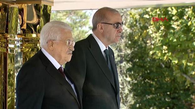 Cumhurbaşkanı Erdoğan, Filistin Devlet Başkanı Abbas'ı resmi törenle karşıladı