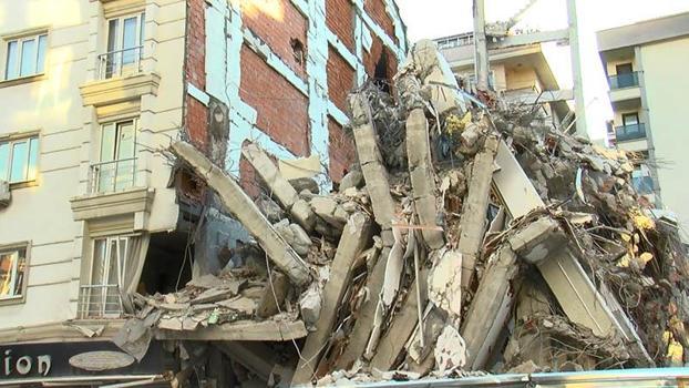 Bahçelievler'de yıkım sırasında çöken 6 katlı bina kamerada; bitişikteki apartman zarar gördü