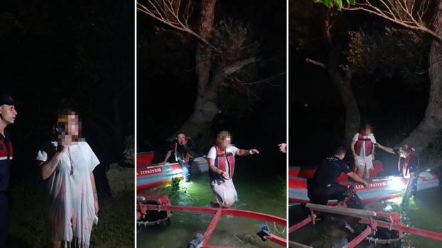 Irmaktaki adacıkta mahsur kaldı, kendisini kurtaran ekiplerden özür diledi