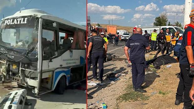 Ankara'da midibüs ile kamyon çarpıştı; 1 ölü, 16 yaralı