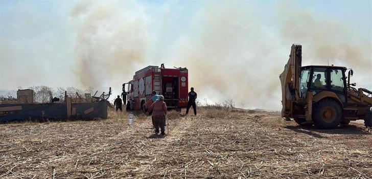 Tekirdağ'da anız yangını; 4 çiftlik evi yandı (2)