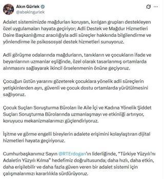 Bakan Gürlek: Adalet sistemimizde mağdurları koruyan uygulamaları hayata geçiriyoruz