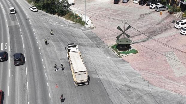 Arnavutköy'de ağır tonaj denetimi; 70 araç ve sürücüsüne 701 bin lira ceza