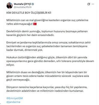 Bakan Çiftçi: Organize suç çetelerine nefes aldırmayacağız