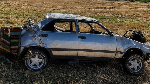 Otomobil yoldan çıkıp, 50 metre yükseklikten şarampole yuvarlandı; 1 yaralı