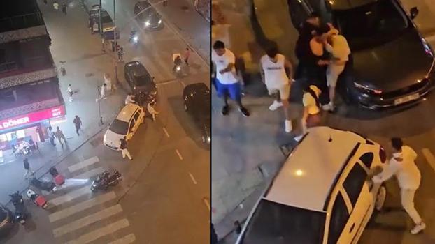 Bahçelievler’de iki grup arasında bıçaklı kavga; aracın üzerinde dövdüler