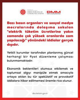 DMM: Elektrik ücretlerine zam yapılacağı iddiaları gerçek dışıdır