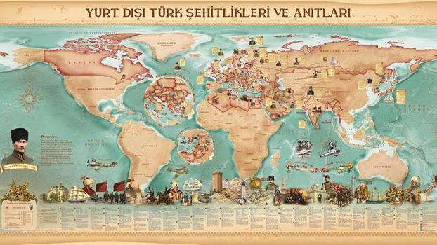 MSB Harita Genel Müdürlüğü, yurt dışındaki şehitliklerin haritasını çıkardı