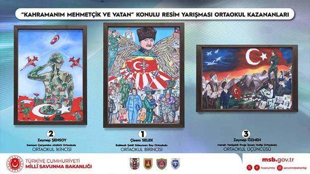 'Kahramanım Mehmetçik ve Vatan' konulu resim yarışması sonuçlandı