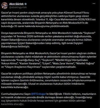 Bakan Gürlek: Netanyahu hakkında kırmızı bülten talep edildi