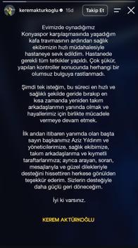 Kerem Aktürkoğlu: Tek isteğim, bu süreci en hızlı ve sağlıklı şekilde geride bırakıp takım arkadaşlarımın yanında olmak
