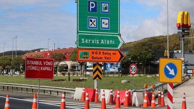 Anadolu Otoyolu'nun İstanbul istikametinde yol çalışması
