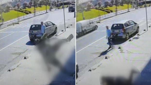 Sultangazi'de işçinin 3'üncü kattan düştüğü anlar kamerada