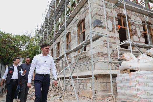 Tarihi Tokat Belediye binasında restorasyon ve güçlendirme çalışması