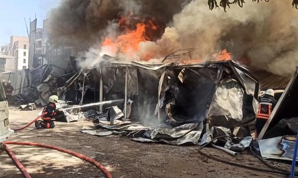 Malatya'da işçilerin kaldığı konteynerlerde yangın