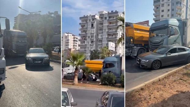 Tartıştığı sürücünün otomobiline TIR ile çarptı