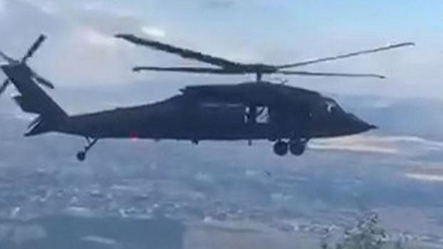 Yürüyüş için çıktığı dağda kayalıklara düştü, askeri helikopter kurtardı