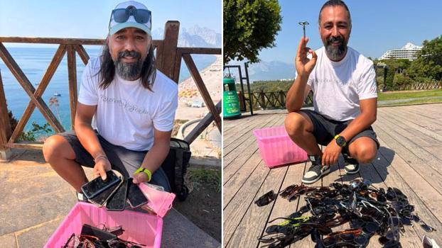 Denize düşürülen telefon ve gözlükleri bulup, sahiplerine ulaştırıyor