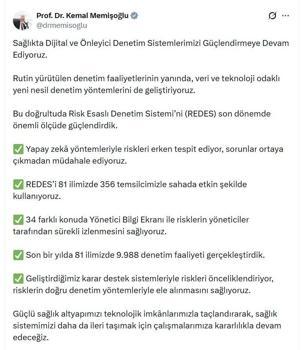 Bakan Memişoğlu: Son bir yılda 81 ilimizde 9 bin 988 denetim faaliyeti gerçekleştirdik