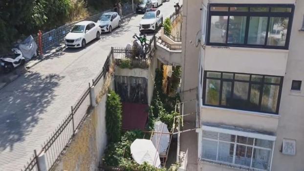 Şile'de üzerinden yol geçen 8 daireli bina havadan görüntülendi