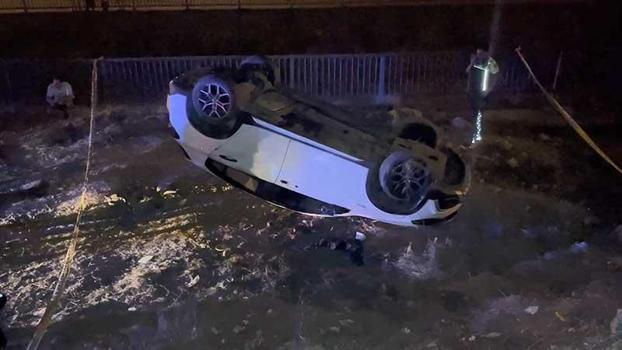 Ümraniye’de otomobil şarampole devrildi: 1 ölü