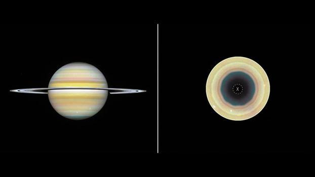 Hubble Uzay Teleskobu, Satürn'ün güney kutbunda 10 kenarlı bulut dalgası tespit etti