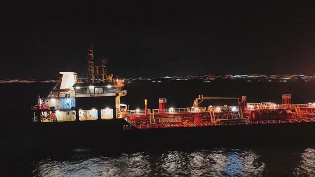 Silivri açıklarında kazaya karışan ALSU isimli gemi havadan görüntülendi