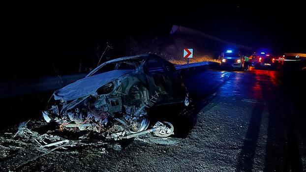 Kayseri’de çarpışan motosiklet ile otomobil yandı: 2 yaralı