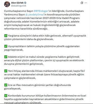 Bakan Gürlek: Reformlarımızı kararlılıkla sürdüreceğiz