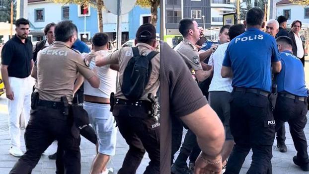 İnşaatta başlayan kavga polis merkezi önünde devam etti