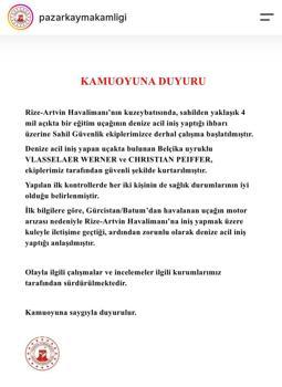 Gürcistan'dan kalkan küçük uçak, Rize açıklarında denize acil iniş yaptı (4)
