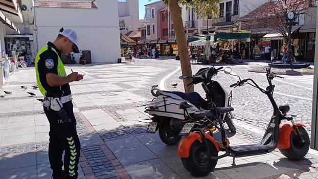 Edirne'de trafiğe kapalı alanlarda motosikletlere denetim