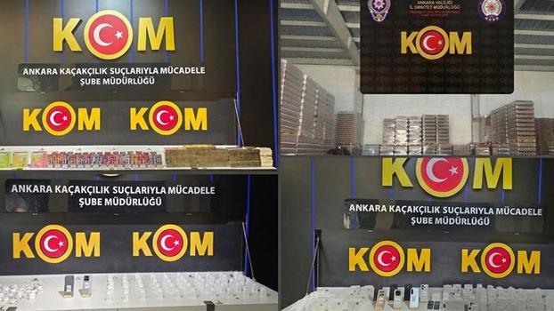 Ankara’da 21 milyon lira değerinde kaçak ürün ele geçirildi