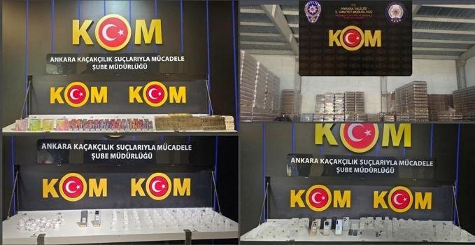 Ankara’da  21 milyon lira değerinde kaçak ürün ele geçirildi