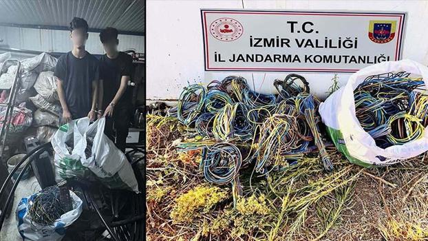 İzmir’de 7 ayrı kablo hırsızlığı olayına karışan 3 şüpheliye suçüstü