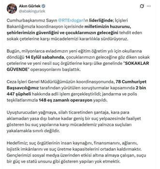 Ülke genelinde 'Sokaklar Güvende' operasyonu: 2 bin 447 şüpheli hakkında adli işlem