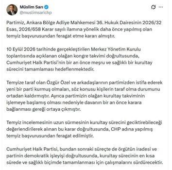 CHP 'mutlak butlan' davasında temyiz başvurusunu geri çekti