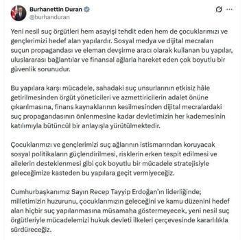 İletişim Başkanı Duran: Yeni nesil suç örgütleri çok boyutlu bir güvenlik sorunudur