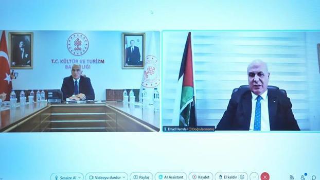 Bakan Ersoy, Filistin Kültür Bakanı Hamdan ile görüştü