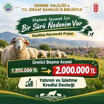 Edirne’de küçükbaş hayvancılıkta kredi limiti 2 milyon liraya yükseltildi
