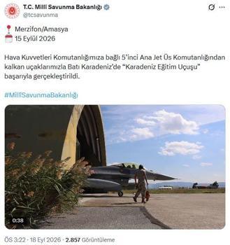 Hava Kuvvetleri'nden Batı Karadeniz'de eğitim uçuşu